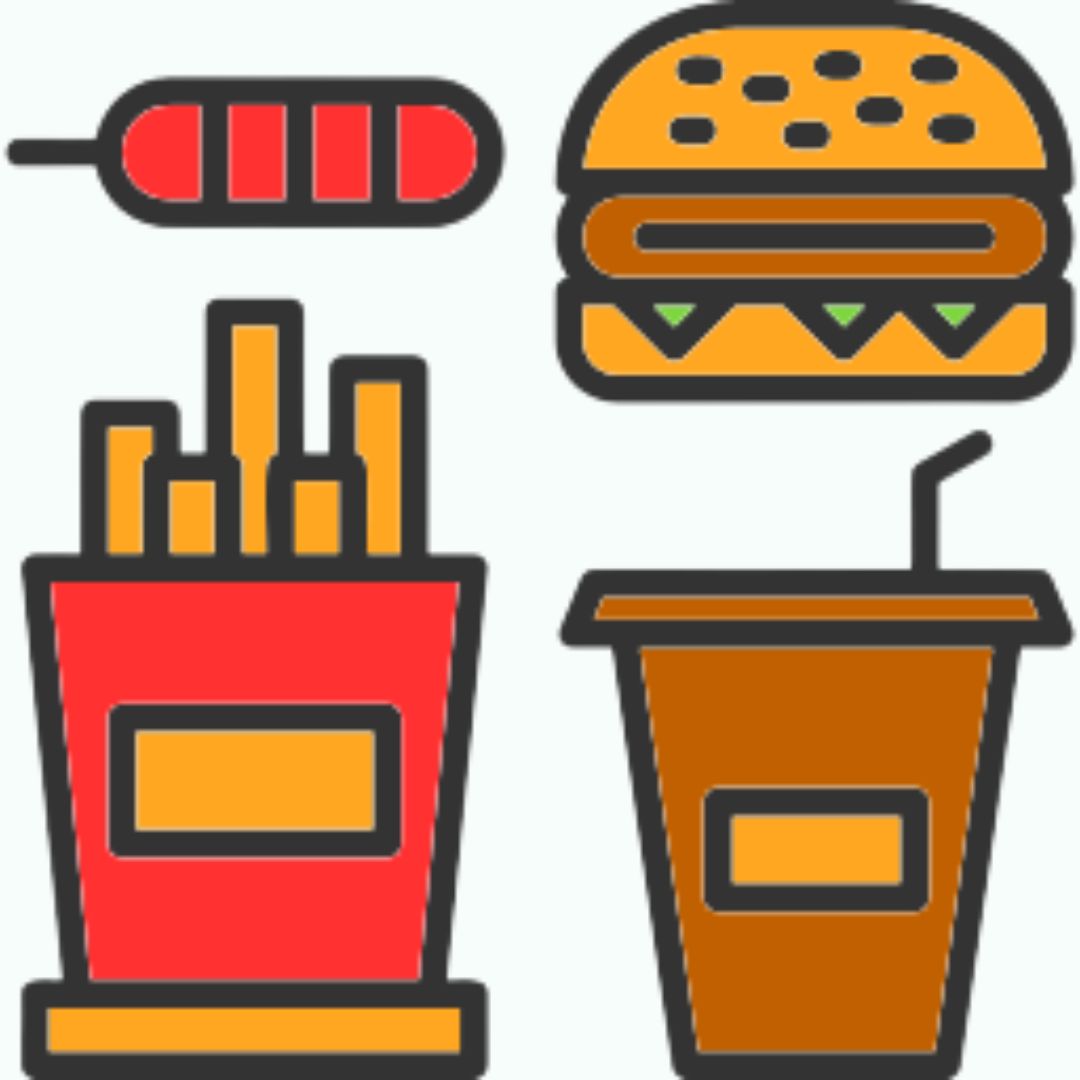 Icon of junk food causing internal imbalances in Ayurveda
