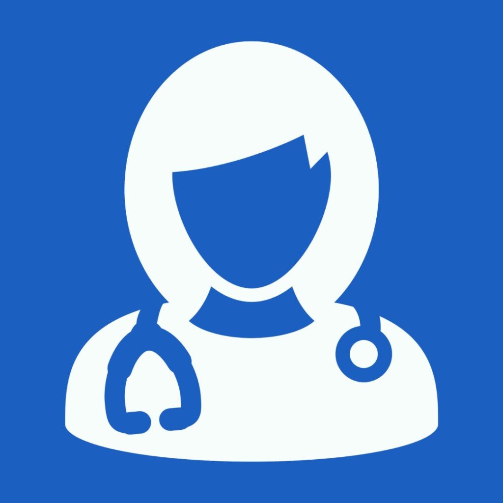 Icon of Ayurvedic doctor with stethoscope and herbal leaf