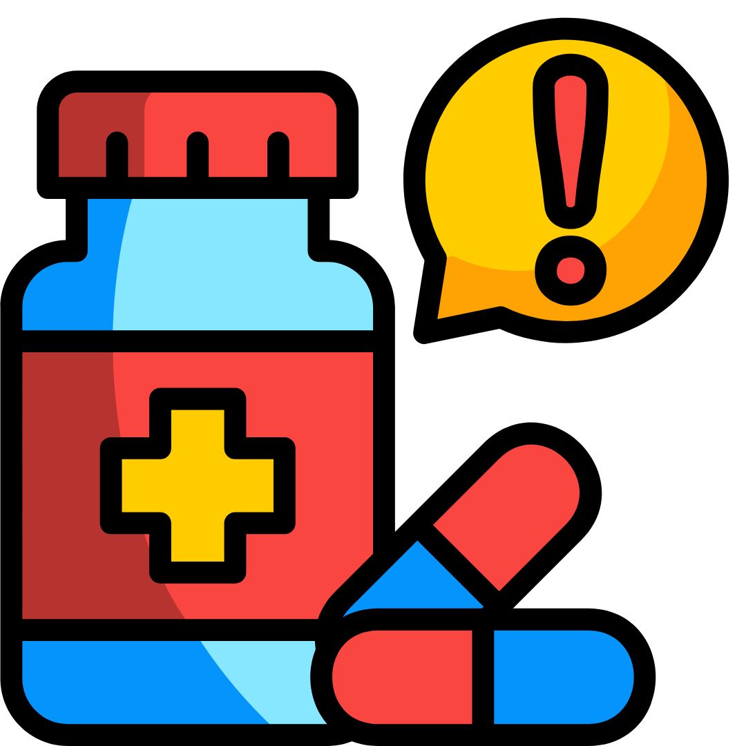 Icon showing side effects of long-term hormonal medications