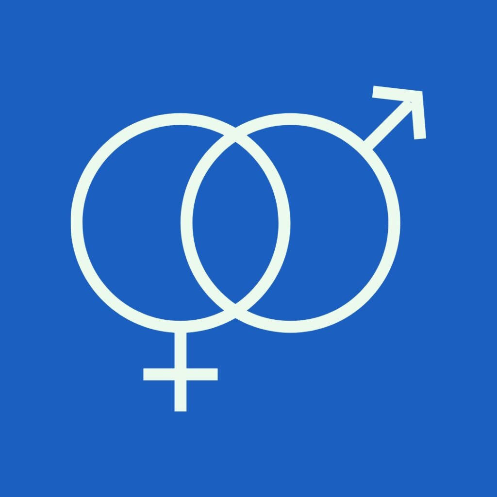 con of inclusive couple or gender symbols, representing Ayurvedic fertility care for both partners.