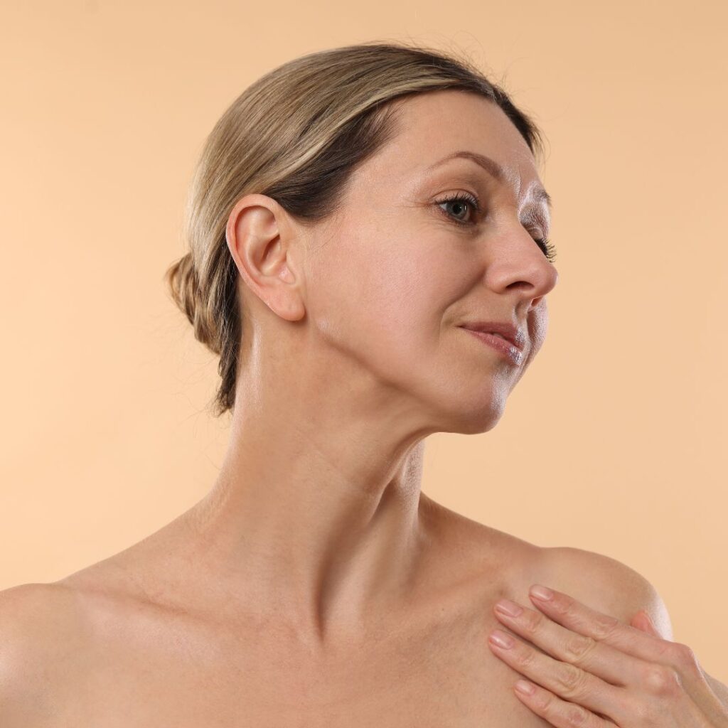 Improved skin texture after exfoliating body scrub massage removing dead skin cells