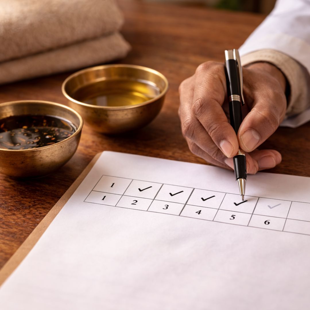 Yoga Basti short-term Basti Panchakarma plan showing a limited sequence of Ayurvedic therapy sessions