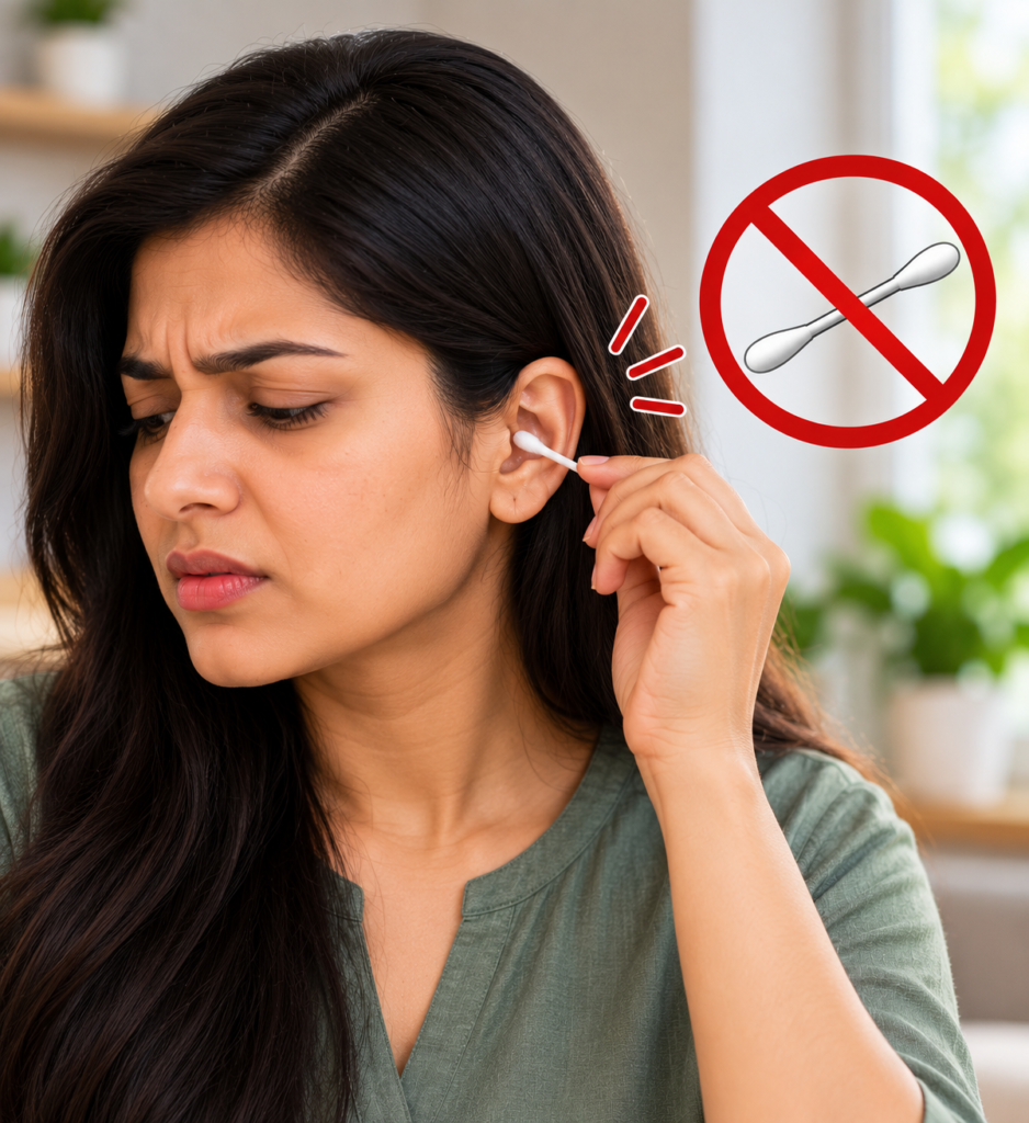 Avoiding cotton buds and objects in the ear canal